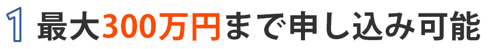 1.最大300万円まで申し込み可能
