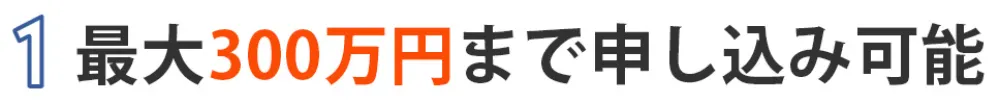 1.最大300万円まで申し込み可能